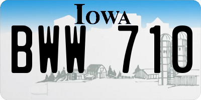 IA license plate BWW710