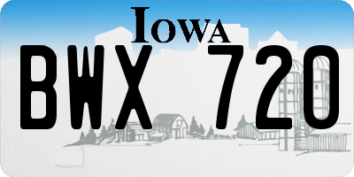 IA license plate BWX720