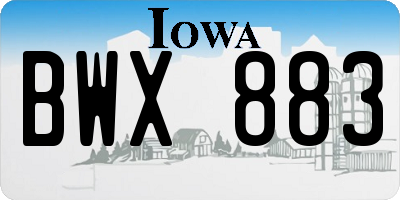 IA license plate BWX883