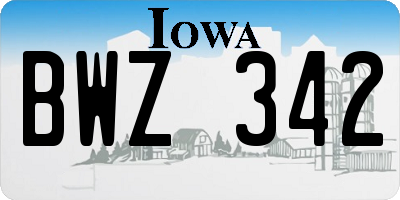 IA license plate BWZ342