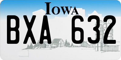 IA license plate BXA632