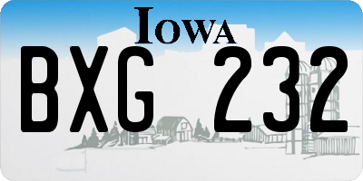 IA license plate BXG232