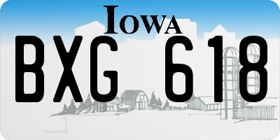 IA license plate BXG618