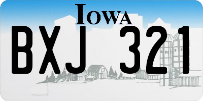 IA license plate BXJ321