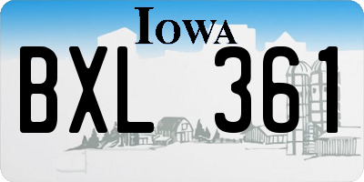 IA license plate BXL361