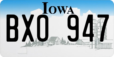 IA license plate BXO947
