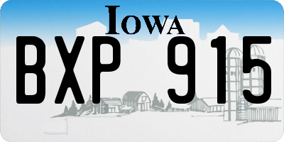 IA license plate BXP915