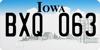 IA license plate BXQ063