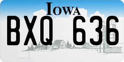 IA license plate BXQ636