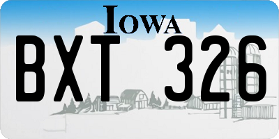 IA license plate BXT326