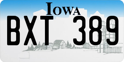 IA license plate BXT389