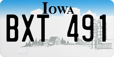 IA license plate BXT491