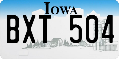 IA license plate BXT504