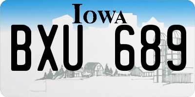 IA license plate BXU689