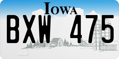 IA license plate BXW475