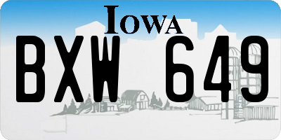 IA license plate BXW649