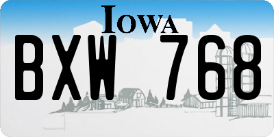 IA license plate BXW768