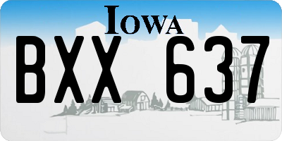 IA license plate BXX637