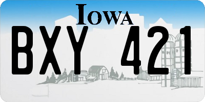 IA license plate BXY421
