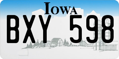 IA license plate BXY598