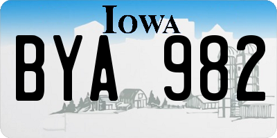 IA license plate BYA982