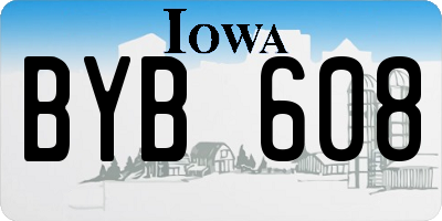 IA license plate BYB608