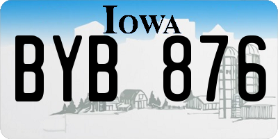 IA license plate BYB876