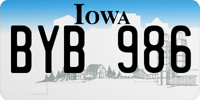 IA license plate BYB986