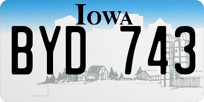 IA license plate BYD743