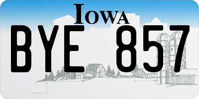 IA license plate BYE857