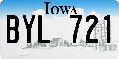 IA license plate BYL721