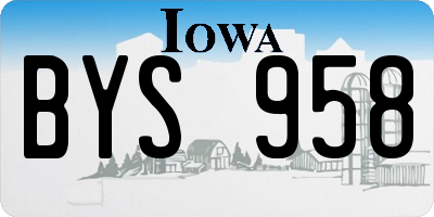 IA license plate BYS958