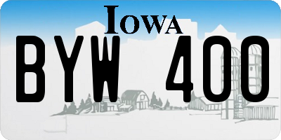 IA license plate BYW400