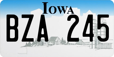 IA license plate BZA245