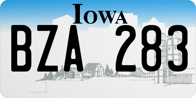 IA license plate BZA283