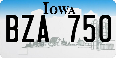 IA license plate BZA750