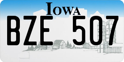 IA license plate BZE507