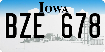 IA license plate BZE678