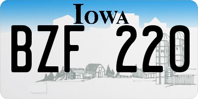 IA license plate BZF220