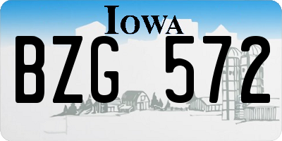 IA license plate BZG572