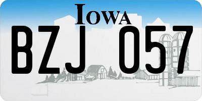 IA license plate BZJ057