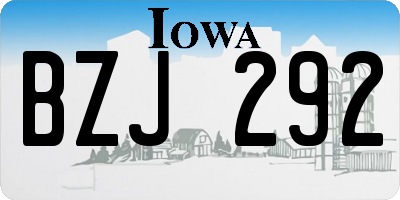 IA license plate BZJ292