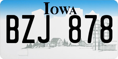 IA license plate BZJ878