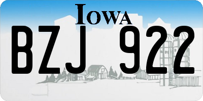 IA license plate BZJ922