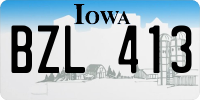 IA license plate BZL413