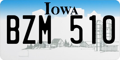 IA license plate BZM510