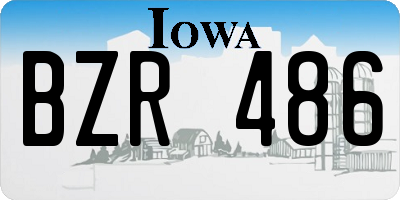 IA license plate BZR486