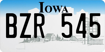IA license plate BZR545