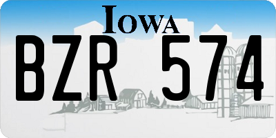 IA license plate BZR574