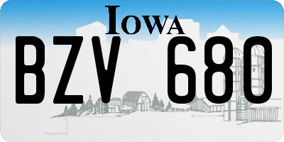 IA license plate BZV680